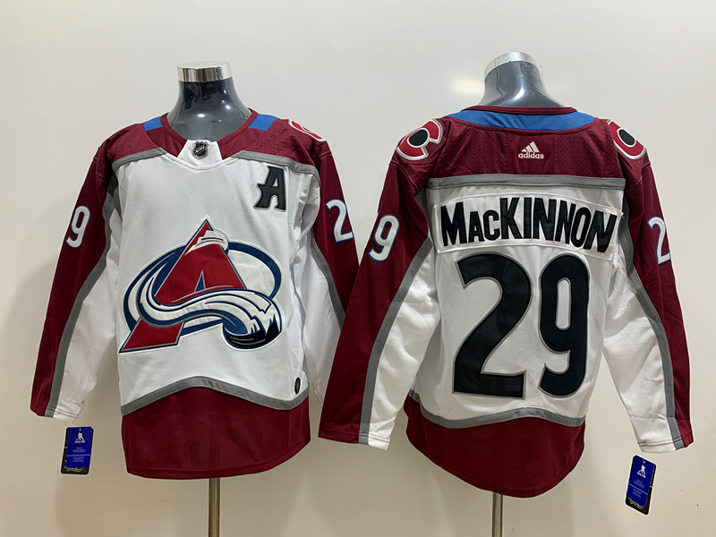 Men's Colorado Avalanche Nathan MacKinnon #29 White Breakaway Jersey